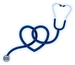 A stethoscope with a heart shape, symbolizing medical care and compassion